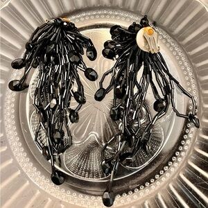 Black Earrings Beaded Popover Necklace Witchy Retro Goth Spider 80s Punk Glam